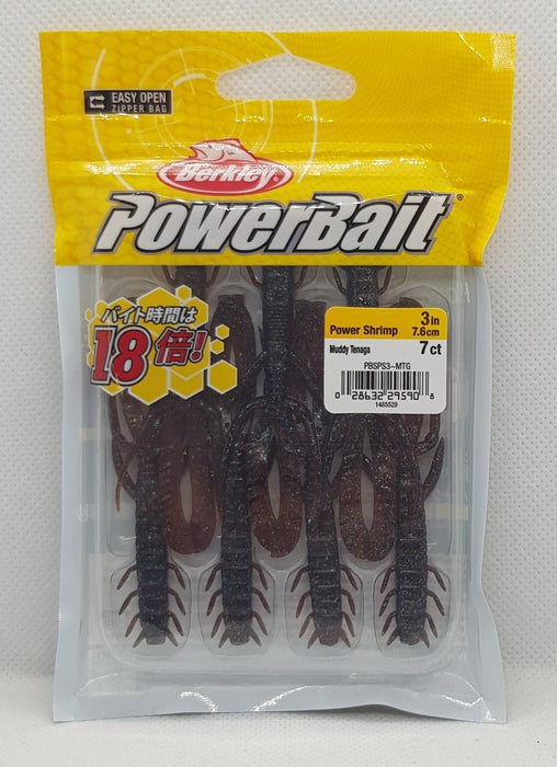 BERKLEY POWERBAIT 3" Power Shrimp Muddy Tenga - Bait Tackle Store