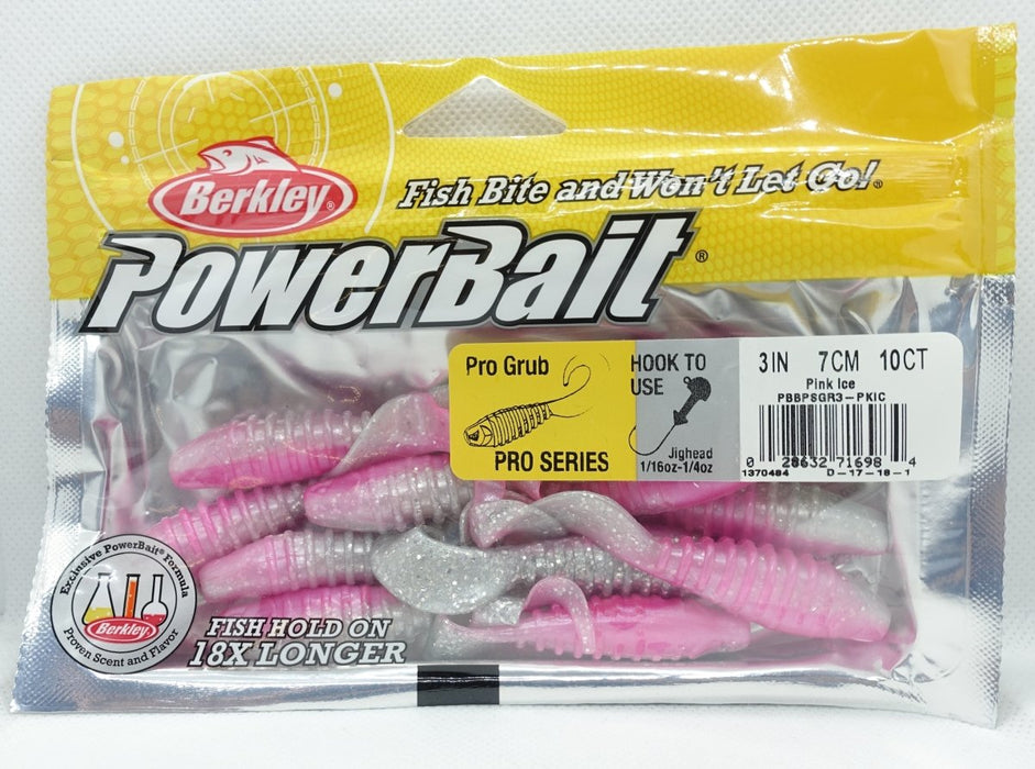 BERKLEY POWERBAIT 3" Pro Grub Pink Ice - Bait Tackle Store