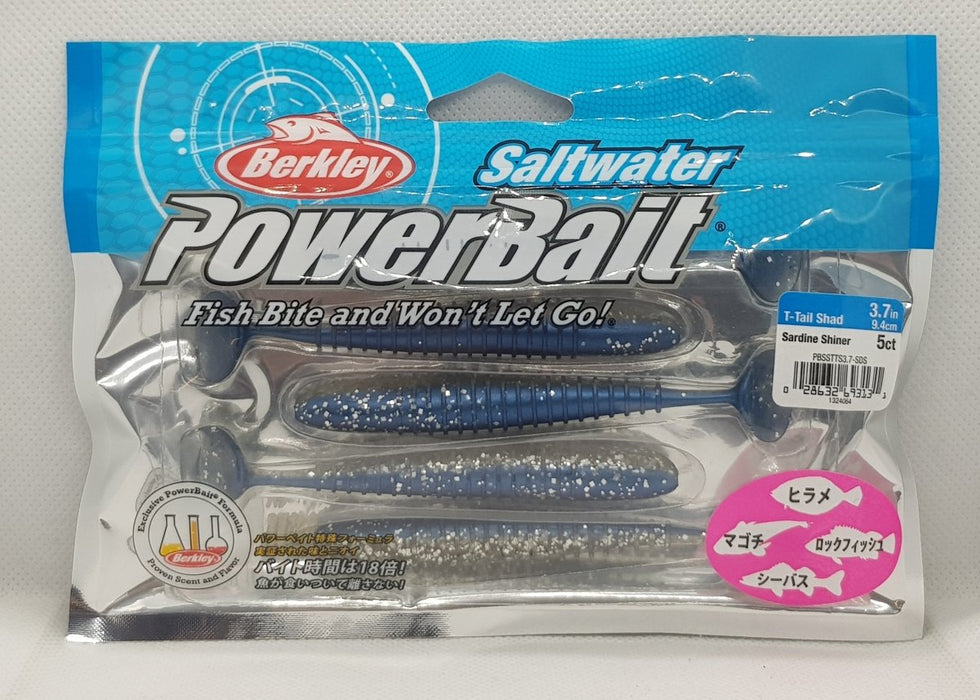 BERKLEY POWERBAIT T-Tail Shad 3.7" Sardine Shiner - Bait Tackle Store