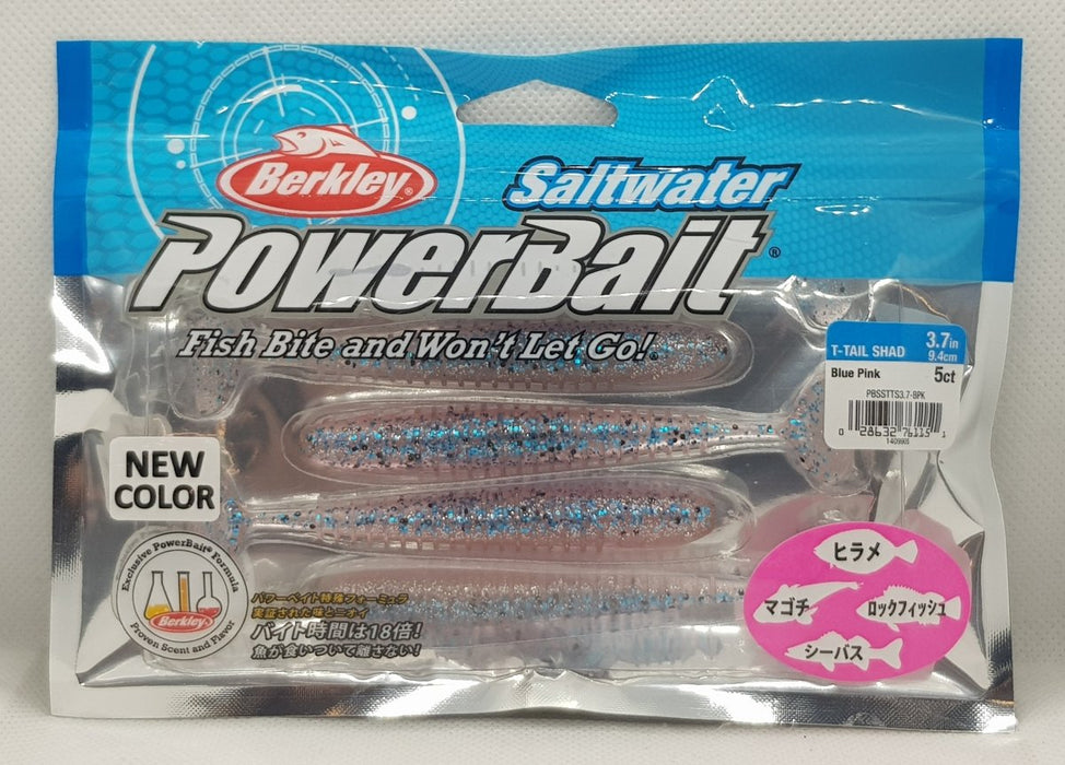 BERKLEY POWERBAIT T-Tail Shad 3.7" Blue Pink - Bait Tackle Store