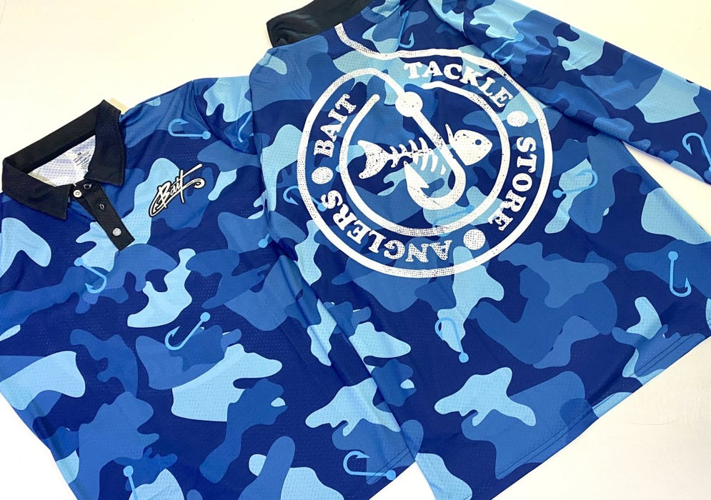 BTS Blue Camo Fishing Jersey - Bait Tackle Store