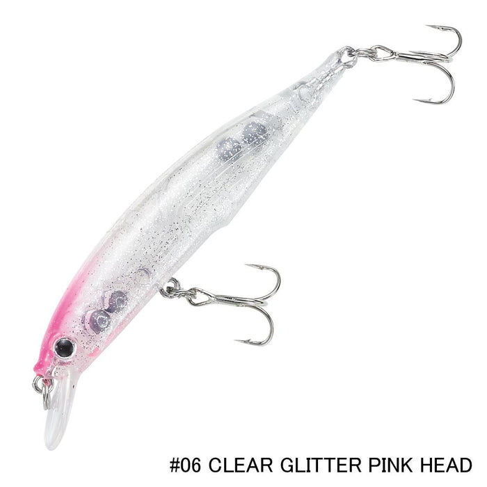 CRAZEE Minnow 70S SW Tuned #6 CLEAR GLITTER PINK HEAD - Bait Tackle Store