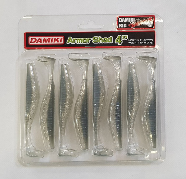 DAMIKI Armor Shad Paddle 4" 453 PB Silver - Bait Tackle Store