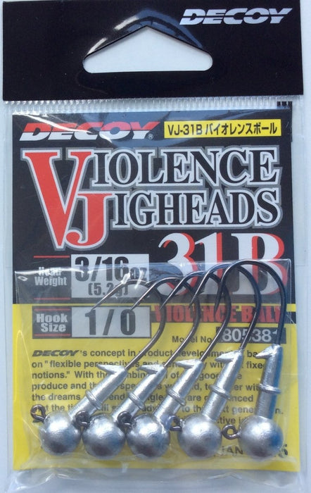 DECOY VJ-31B Violence Jigheads #1/0 3/16oz - Bait Tackle Store
