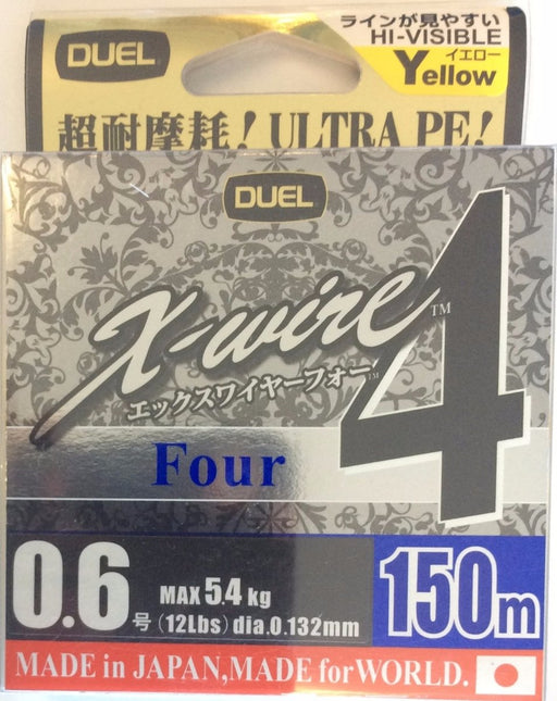 DUEL X-WIRE 4 #0.6 Yellow 150m - Bait Tackle Store