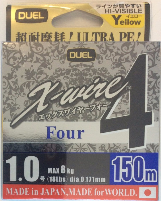 DUEL X-WIRE 4 #1 Yellow 150m - Bait Tackle Store
