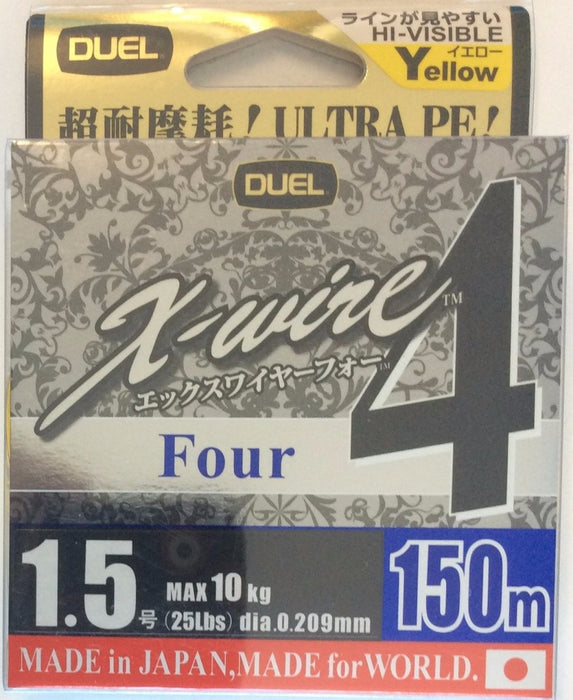 DUEL X-WIRE 4 #1.5 Yellow 150m - Bait Tackle Store