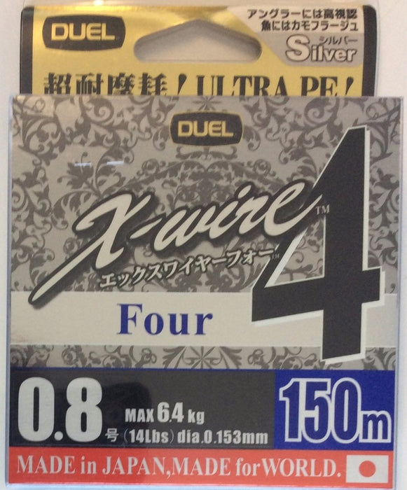 DUEL X-WIRE 4 #0.8 Silver 150m - Bait Tackle Store