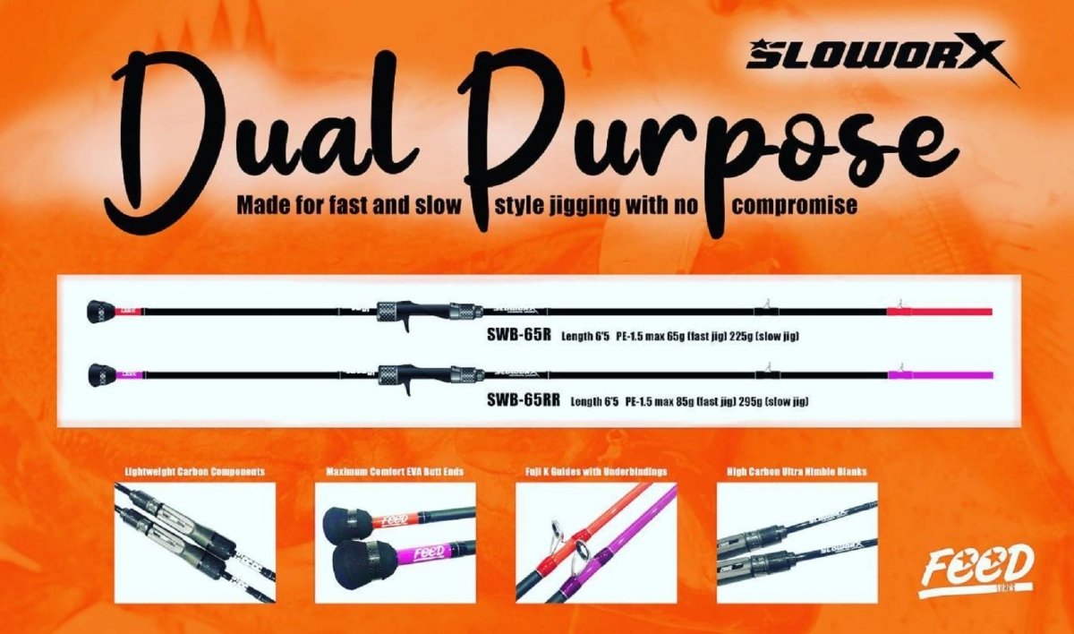 FEED SLOWORX R Series Dual Purpose Baitcast Jigging Rods - Bait Tackle Store