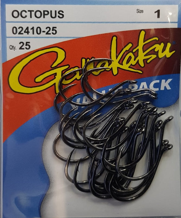 GAMAKATSU Octopus Hook Value Pack (25 Piece) (Black) 1 - Bait Tackle Store