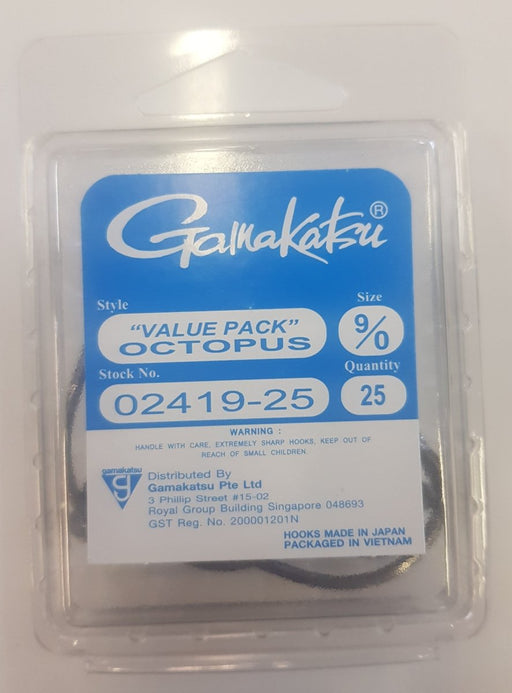 GAMAKATSU Octopus Hook Value Pack (25 Piece) (Black) 9/0 (2254) - Bait Tackle Store
