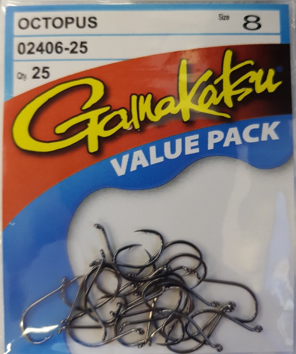 GAMAKATSU Octopus Hook Value Pack (25 Piece) (Black) - Bait Tackle Store