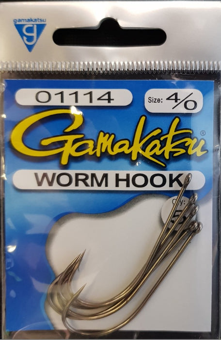 GAMAKATSU Worm Hook (Bronze) 4/0 - Bait Tackle Store
