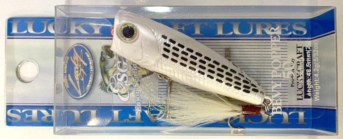 LUCKY CRAFT Bevy Popper 50 Pearl Spotted Shad - Bait Tackle Store