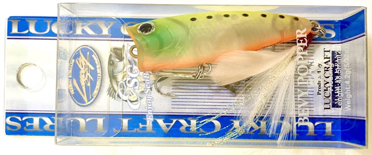 LUCKY CRAFT Bevy Popper 50 Chartreuse Ghost Sardine - Bait Tackle Store