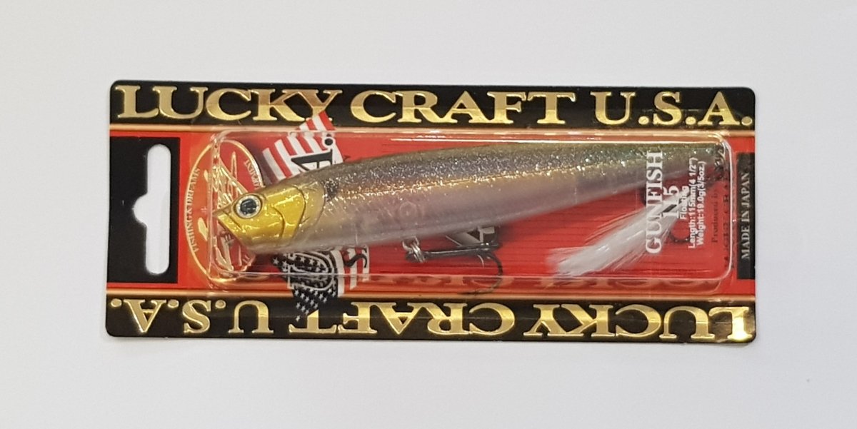 LUCKY CRAFT Gunfish 115 Flake Flake Gold Sexy Minnow - Bait Tackle Store