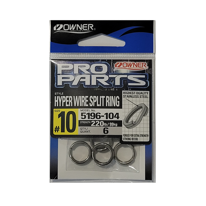 OWNER 5196 Hyper Wire Split Rings 10 - Bait Tackle Store