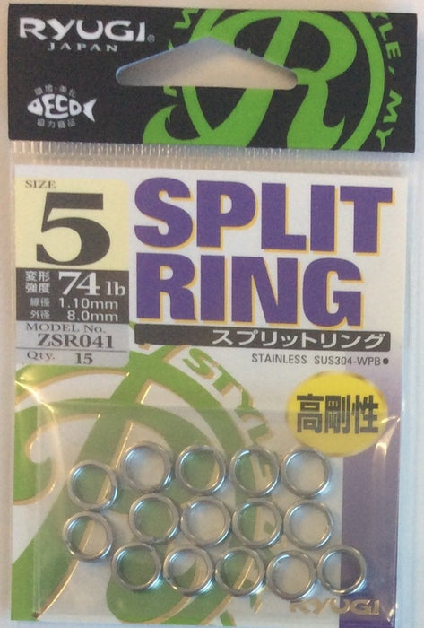 RYUGI ZSR041 Split Ring #5 74lb - Bait Tackle Store