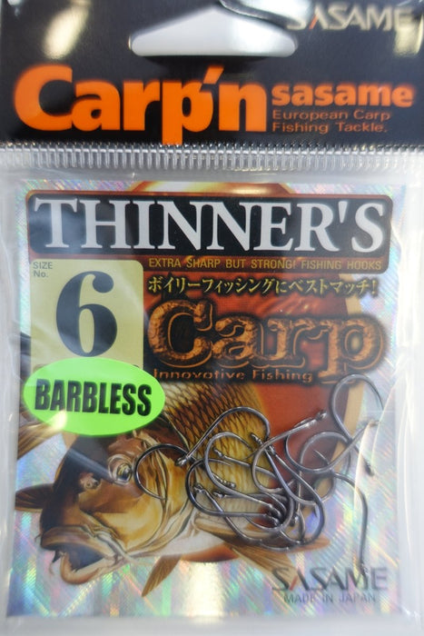 SASAME Carp F-520 Thinner's Barbless #6 - Bait Tackle Store