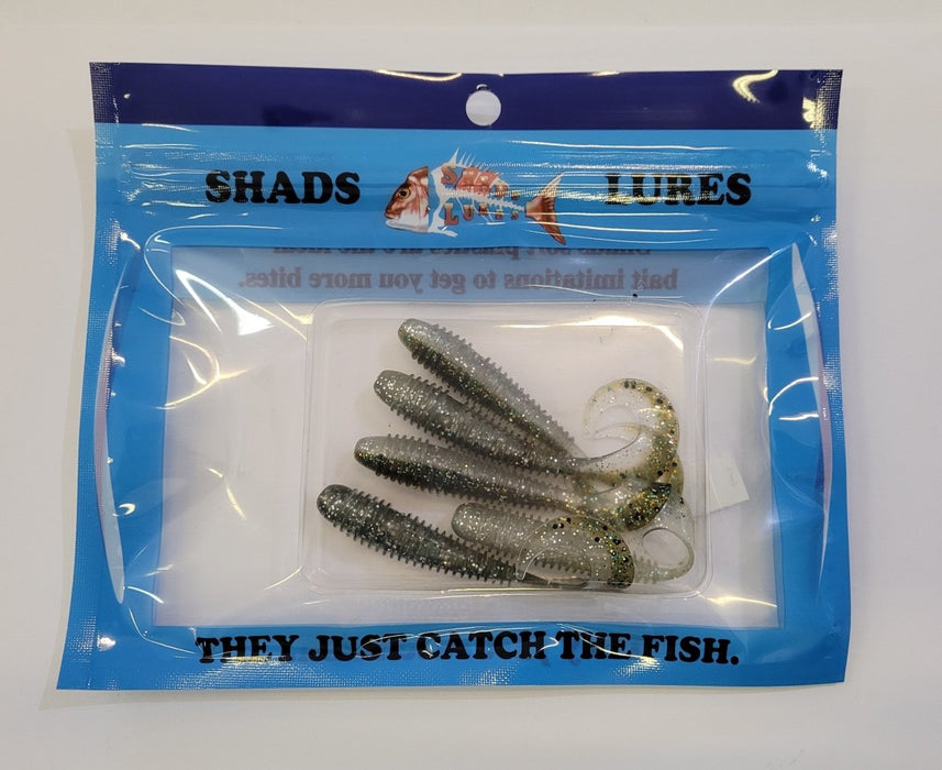SHADS LURES 3" Ribbed Candy Grubs Silver Streak - Bait Tackle Store