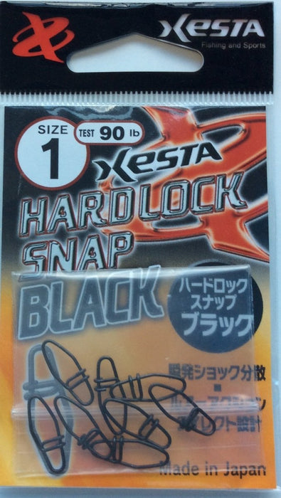 XESTA Hard Lock Snap Black #1 90lb - Bait Tackle Store